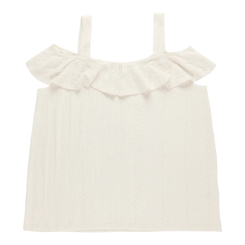 lily morgan Women's Plus Sleeveless Cold Shoulder Blouse Feminine Puff Blouse