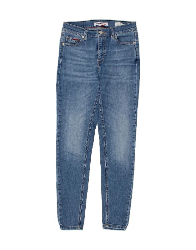 TOMMY HILFIGER Womens Skinny Jeans W27 L30  Blue Cotton Stylish Acid-Wash Jeans
