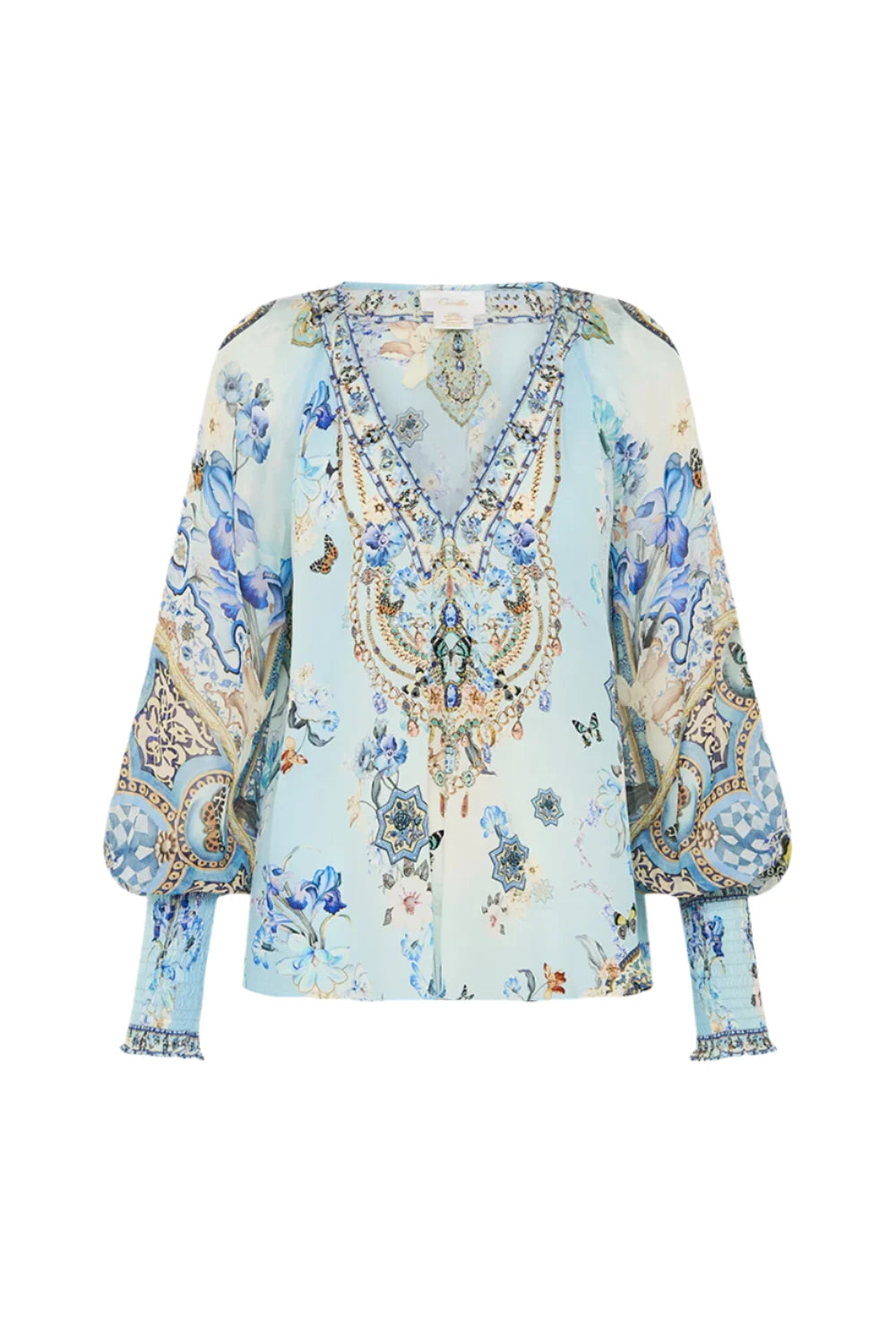 Camilla Shirred Cuff Blouse - Al Manial Palace Soft Knit Blouse