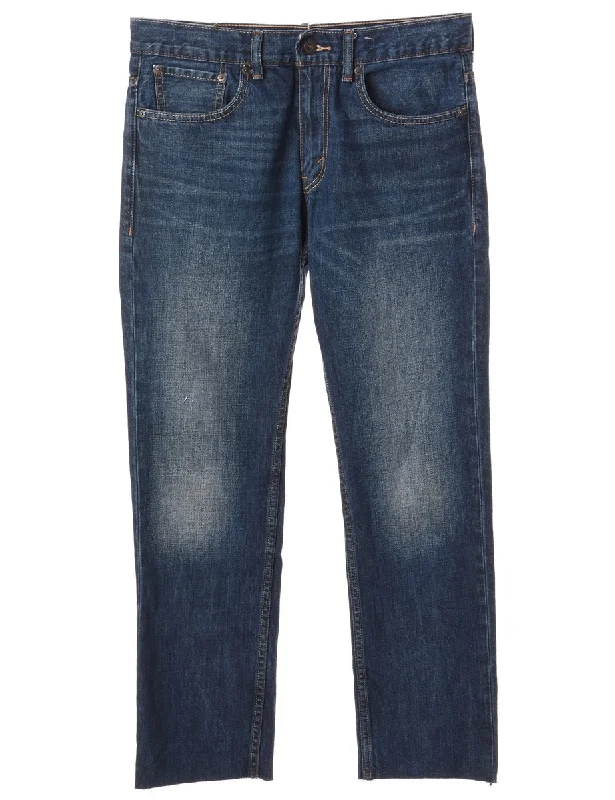 Label Tapered Cropped Jeans Stylish Paperbag Waist Denim