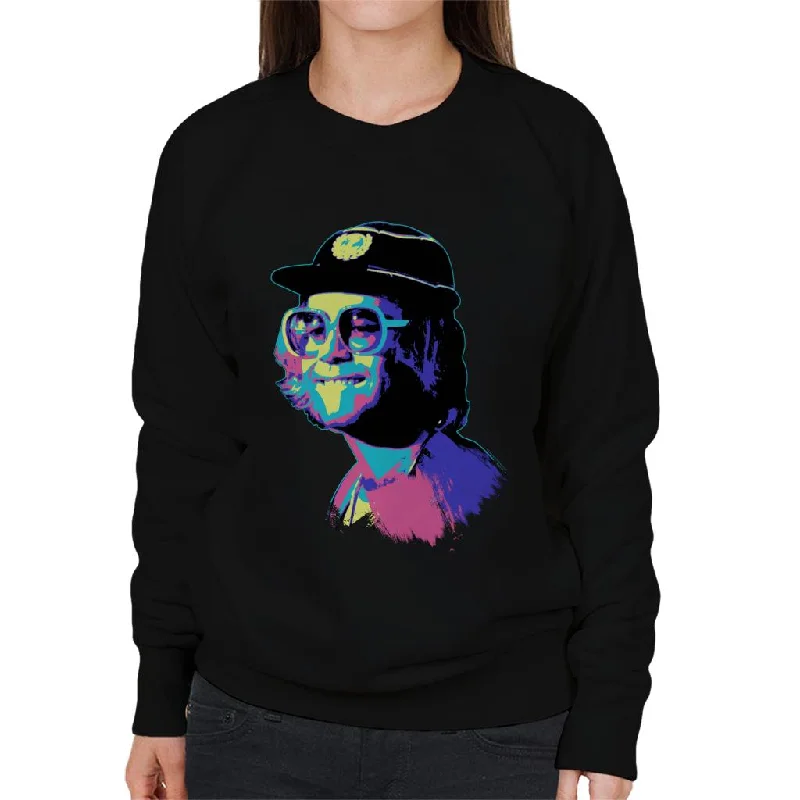 TV Times Elton John At The Piano Pop Art Stylised Women's Sweatshirt Hoodie with Raglan Sleeves Sporty Comfortable TV Times Elton John At The Piano Pop Art Stylised Women's Sweatshirt Hoodie with Raglan Sleeves Sporty Comfortable