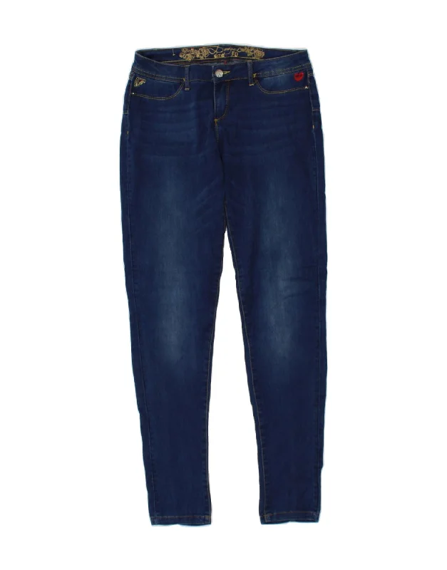 DESIGUAL Womens Skinny Jeans W30 L32  Navy Blue Cotton Casual Distressed Denim Jeans