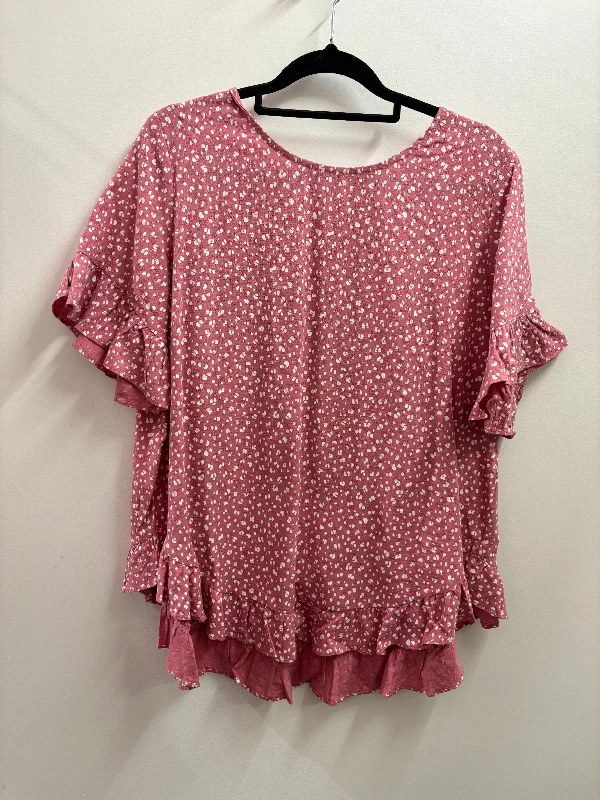 9146 Speckle Blouse Raspberry Lightweight Chiffon Blouse
