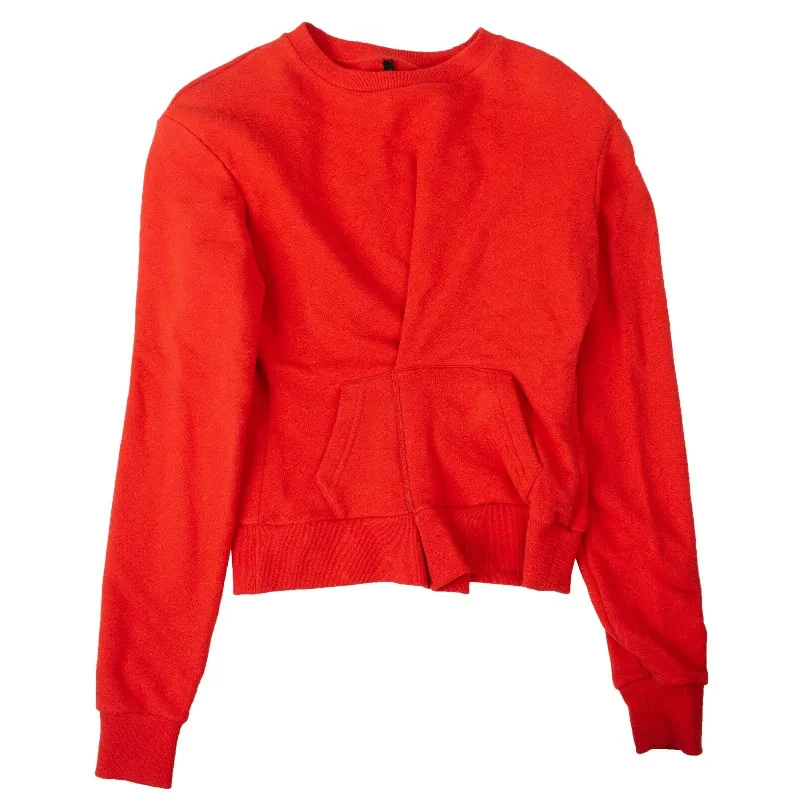 UNRAVEL PROJECT Red Folded Detail Sweater Ribbed Striped Patterned