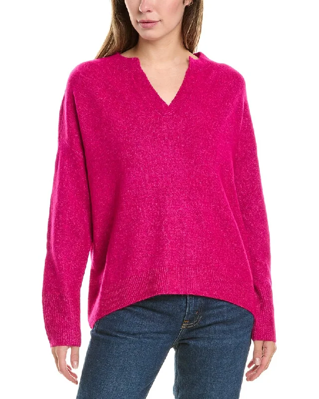 Vince Camuto Dropped-Shoulder Sweater Transparent Opaque Sheer