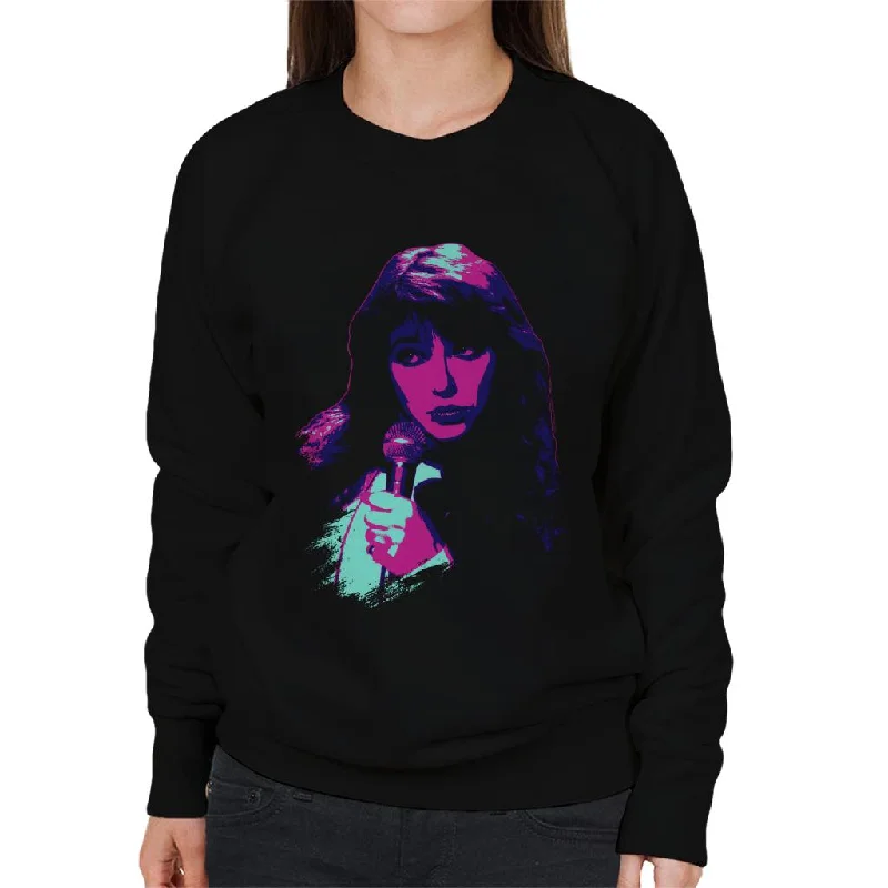 TV Times Kate Bush Performing 1978 Pop Art Stylised Women's Sweatshirt Hoodie with Hem Lace Feminine Delicate