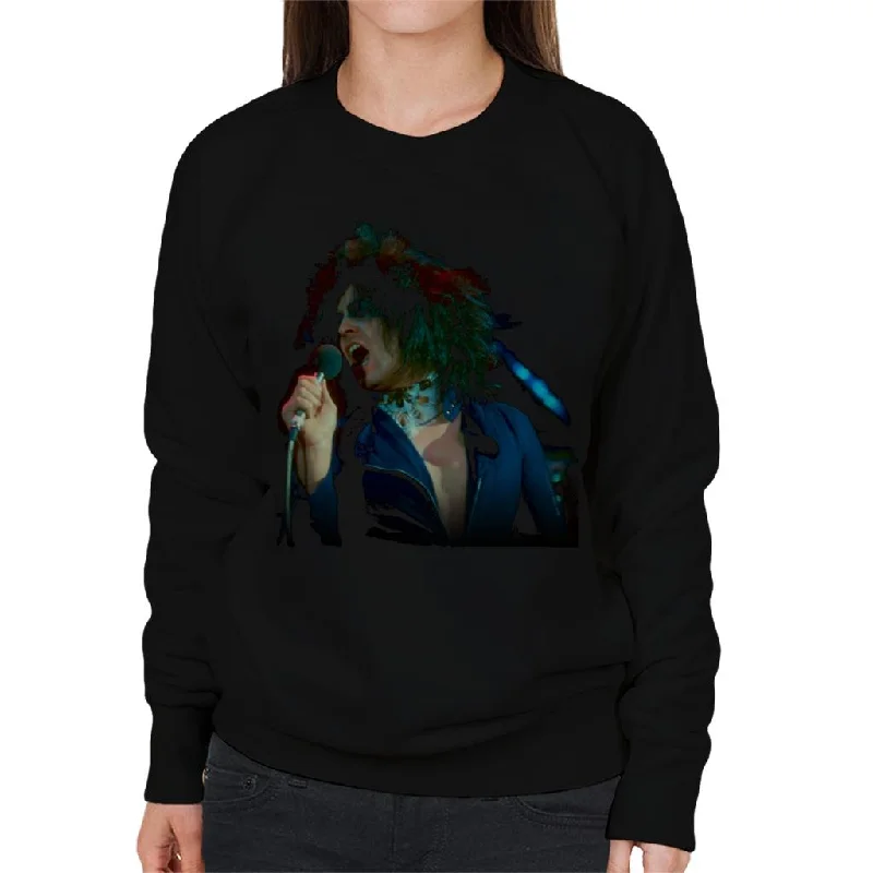 TV Times Marc Bolan Singing On Supersonic T Rex Women's Sweatshirt Hoodie with Turtle Neck Cozy Winter TV Times Marc Bolan Singing On Supersonic T Rex Women's Sweatshirt Hoodie with Turtle Neck Cozy Winter