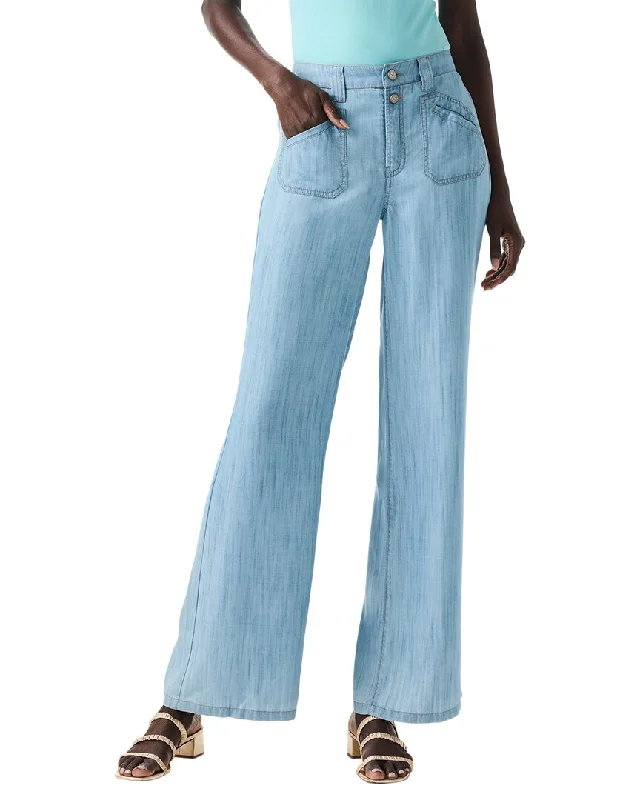 NIC+ZOE Drapey Denim Wide Leg Jean Cozy Wide-Legged Jeans