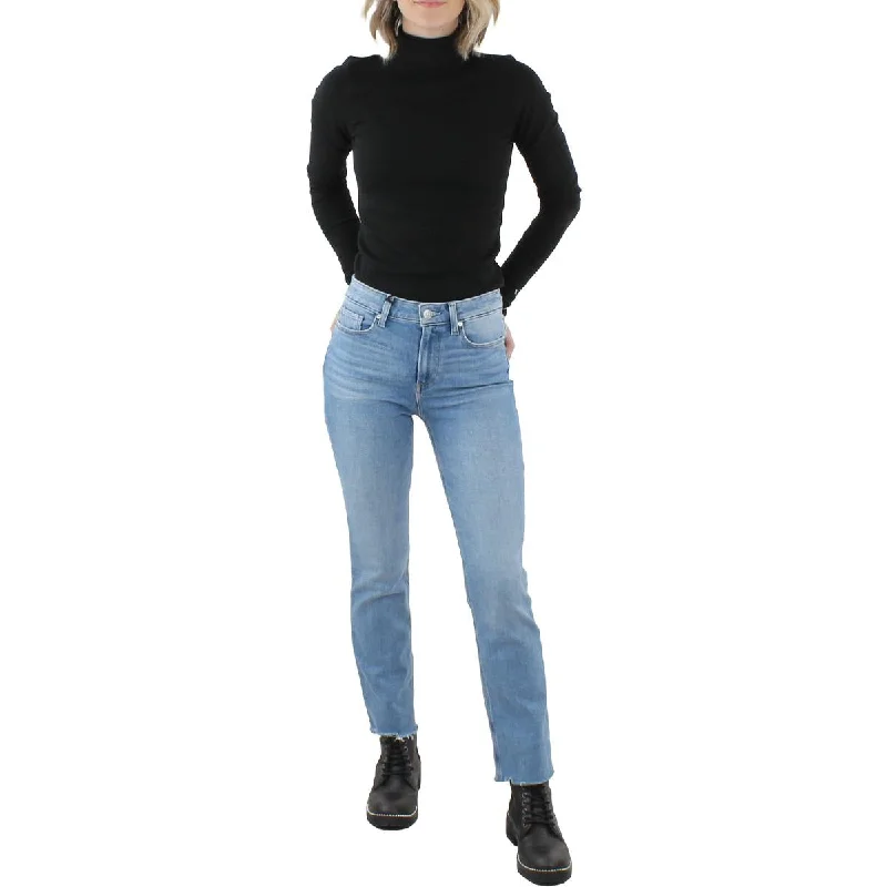 Cindy Womens Denim Raw Hem Ankle Jeans Comfortable Jogger Style Jeans