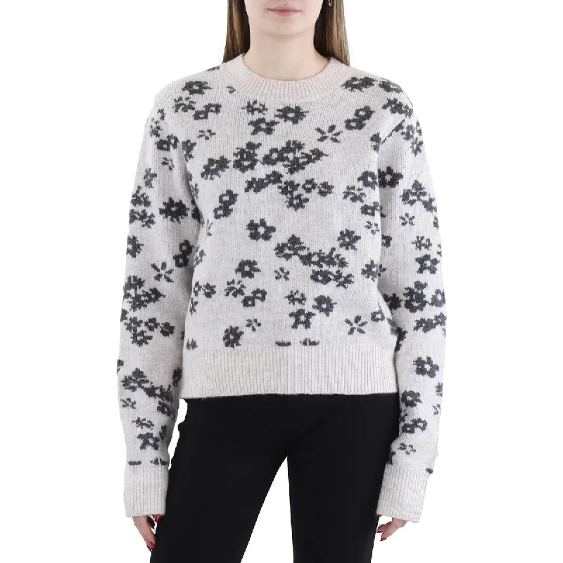 Womens Crewneck Shirt Pullover Sweater Long Sweater Short Sweater Cropped Sweater