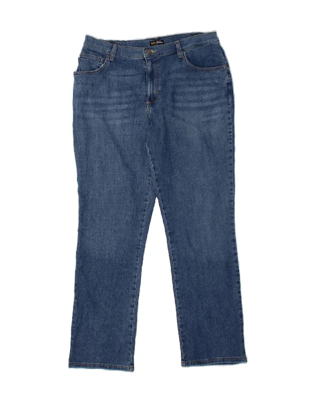 LEE Womens Relaxed Fit Straight Jeans W38 L30 Blue Cotton Fashionable Straight Cut Jeans LEE Womens Relaxed Fit Straight Jeans W38 L30 Blue Cotton Fashionable Straight Cut Jeans