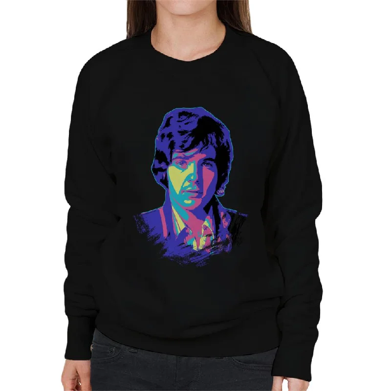 TV Times David Essex Portrait Pop Art Stylised Women's Sweatshirt Hoodie with V-Neck Classic Versatile TV Times David Essex Portrait Pop Art Stylised Women's Sweatshirt Hoodie with V-Neck Classic Versatile