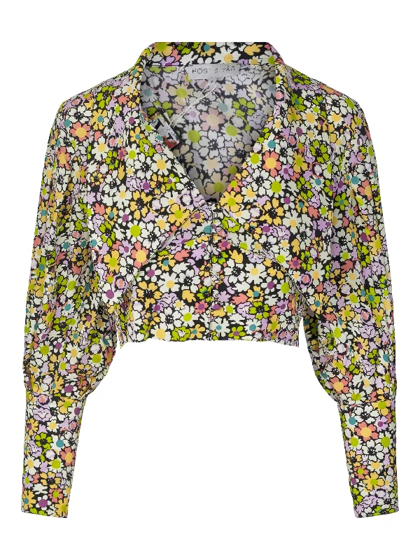 Daisy Blouse - Lorikeets Print Feminine Ruffle Blouse
