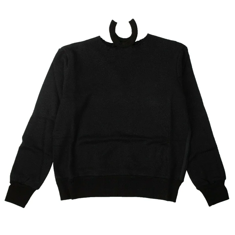 UNRAVEL PROJECT Black Loose Fit Cut Out Sweater Stretchy Elastic Breathable