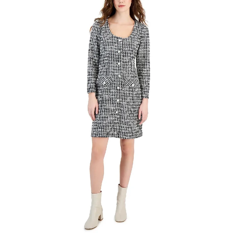 Womens Woven Above Knee Sweaterdress Soft Cozy Warm