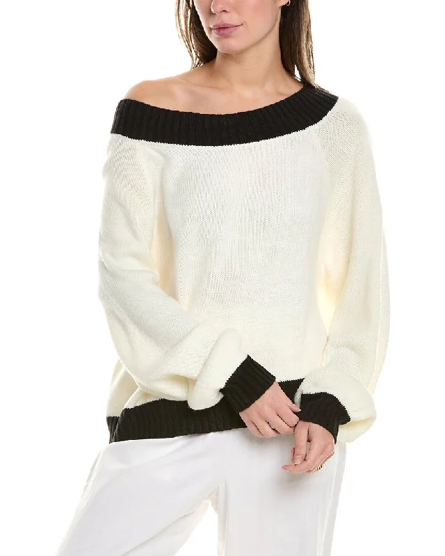 Weworewhat Off-The-Shoulder Sweater Layered Multi-layer Single Layer