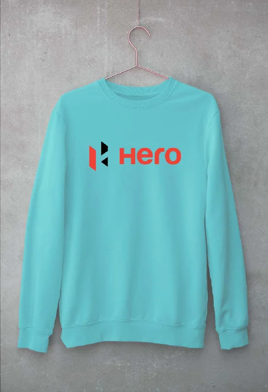 Hero MotoCorp Unisex Sweatshirt for Men/Women Hoodie with Hem Contrast Bold Stylish