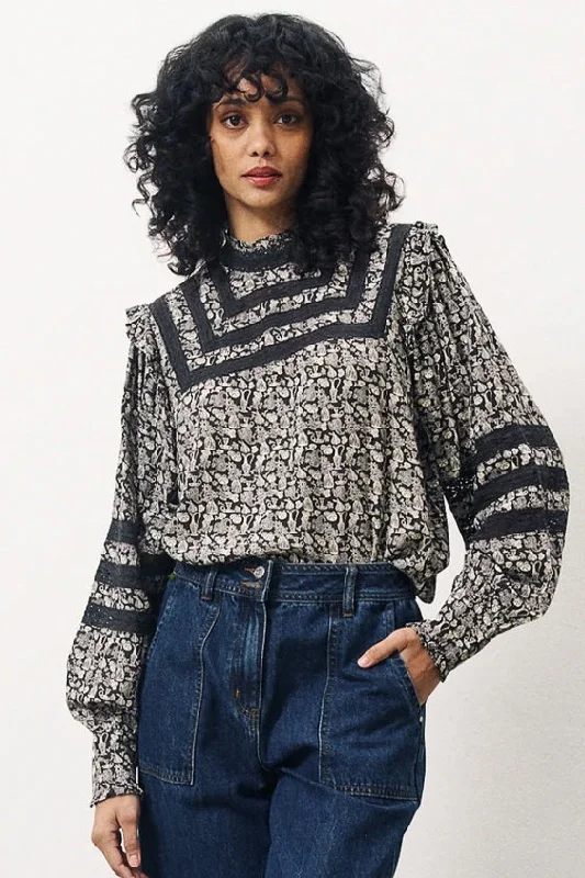 FRNCH Gyliane Blouse Bell Sleeve Blouse