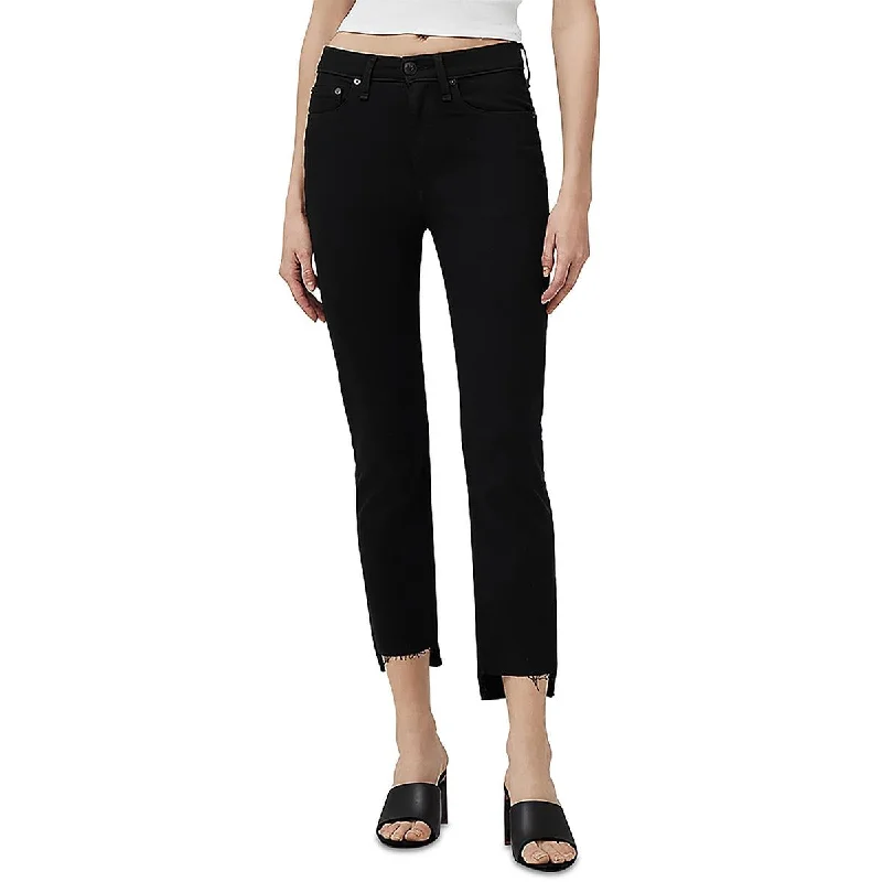 Wren Womens High Rise Slim Straight Leg Jeans Trendy Skinny High-Waist Jeans
