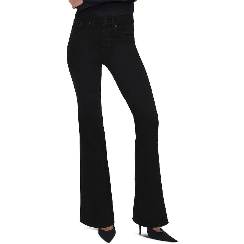 Womens Flare Leg High Rise Flared Jeans Comfortable Zip-Up Skinny Jeans
