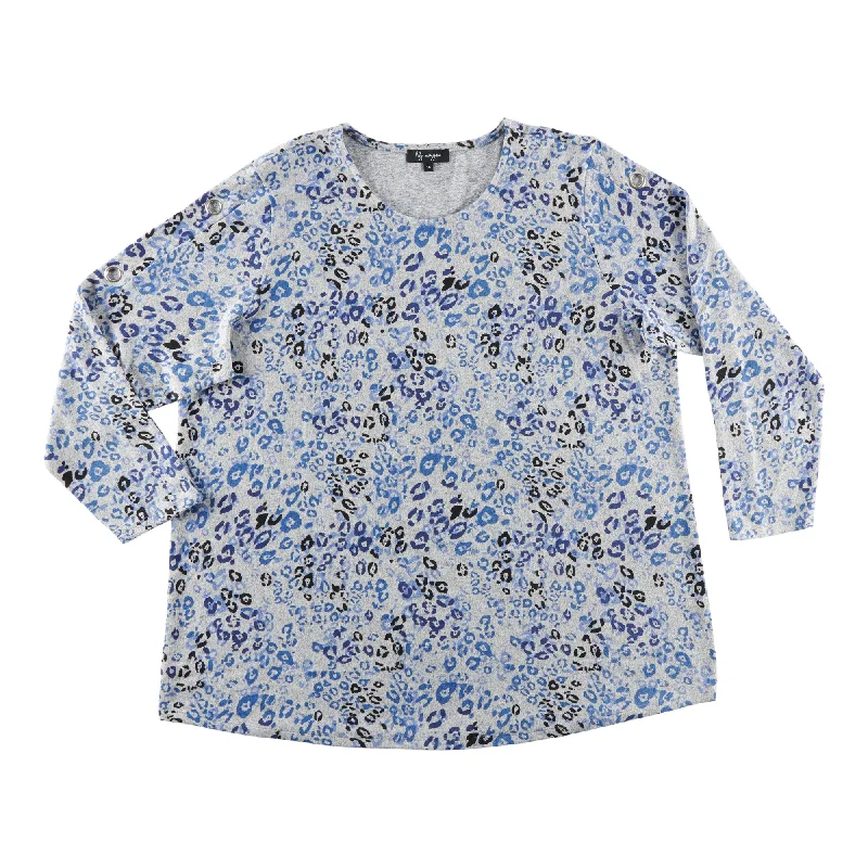 lily morgan Women's Plus Urban Chic Round Neck Blouse Soft Knit Blouse