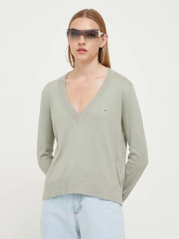 Γυναικεία μπλούζα πλεκτή TJW ESSENTIAL VNECK SWEATER DW0DW16535PMI | DW0DW16535PMI Fleece Sweater Nylon Polyester Γυναικεία μπλούζα πλεκτή TJW ESSENTIAL VNECK SWEATER DW0DW16535PMI | DW0DW16535PMI Fleece Sweater Nylon Polyester