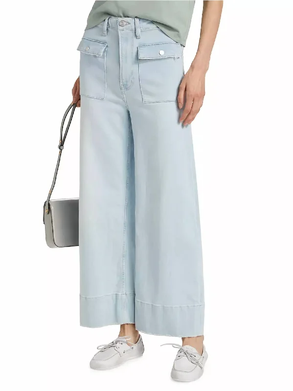 70’S Patch Pocket Straight Leg Jeans In Clarity Clean Stylish Acid-Wash Jeans