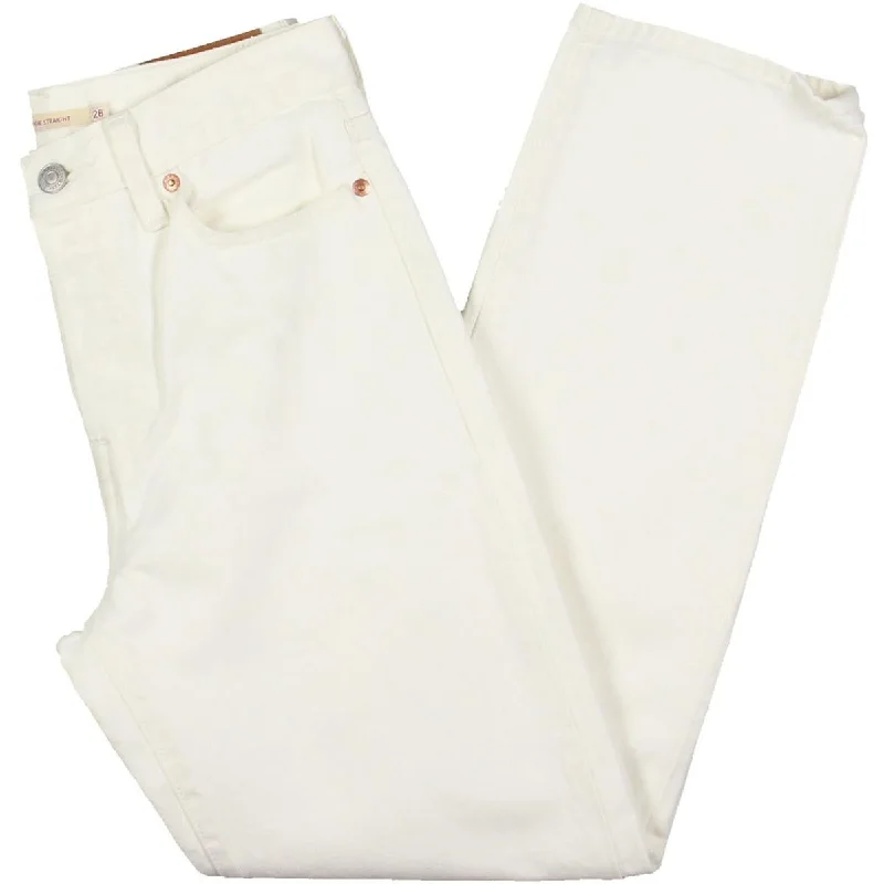 Womens Cotton High Rise Straight Leg Jeans Stylish High-Rise Mom Jeans