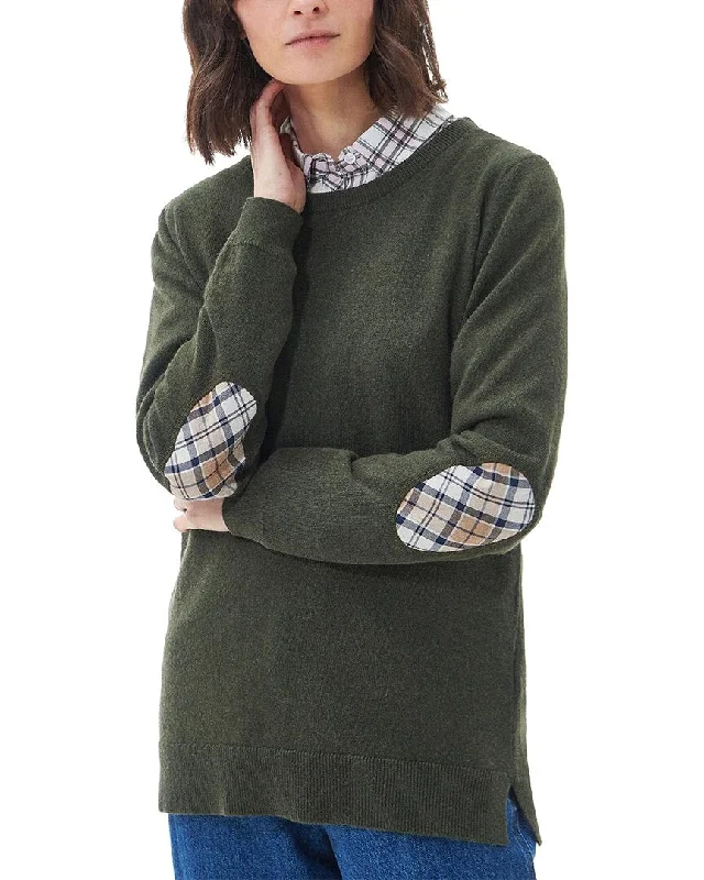 Barbour Wool-Blend Sweater Solid Color Striped Floral Print