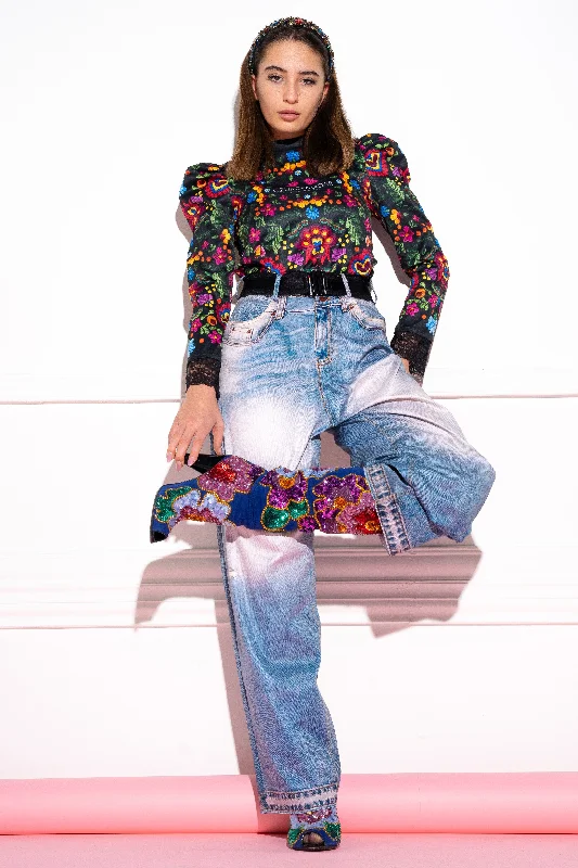 Pupil Czukormadár Matyó blouse Embellished Collar Blouse