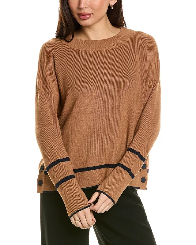 Adrianna Papell Button Sweater Spandex Blend Rayon Blend Denim Blend