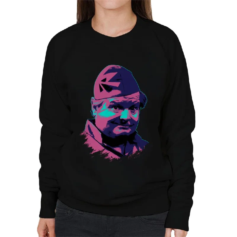 TV Times Benny Hill Home Guard Pop Art Stylised Women's Sweatshirt Hoodie with Exposed Zipper Edgy Industrial TV Times Benny Hill Home Guard Pop Art Stylised Women's Sweatshirt Hoodie with Exposed Zipper Edgy Industrial
