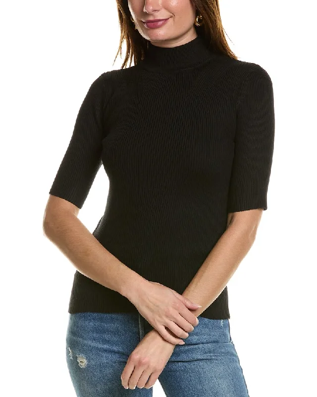 T Tahari Mock Neck Sweater Lace Blend Ribbed Blend Corduroy Blend