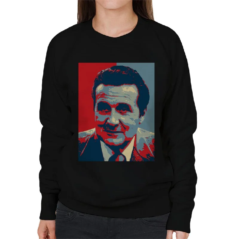 TV Times Patrick Macnee As Jon Steed In The New Avengers Women's Sweatshirt Hoodie with Button Placket Classic Preppy TV Times Patrick Macnee As Jon Steed In The New Avengers Women's Sweatshirt Hoodie with Button Placket Classic Preppy