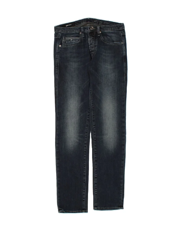 GAS Womens Straight Jeans W31 L34 Navy Blue Cotton Cozy Relaxed Fit Denim Jeans