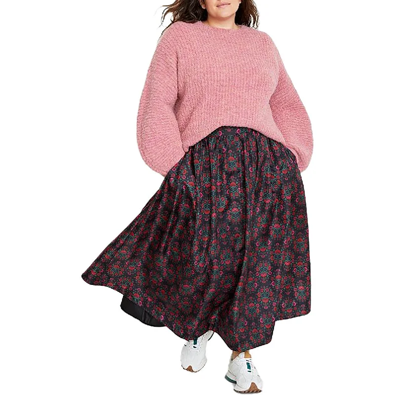 Plus Womens Wool Blend Long Sleeves Pullover Sweater Handmade Hand-knitted Hand-woven