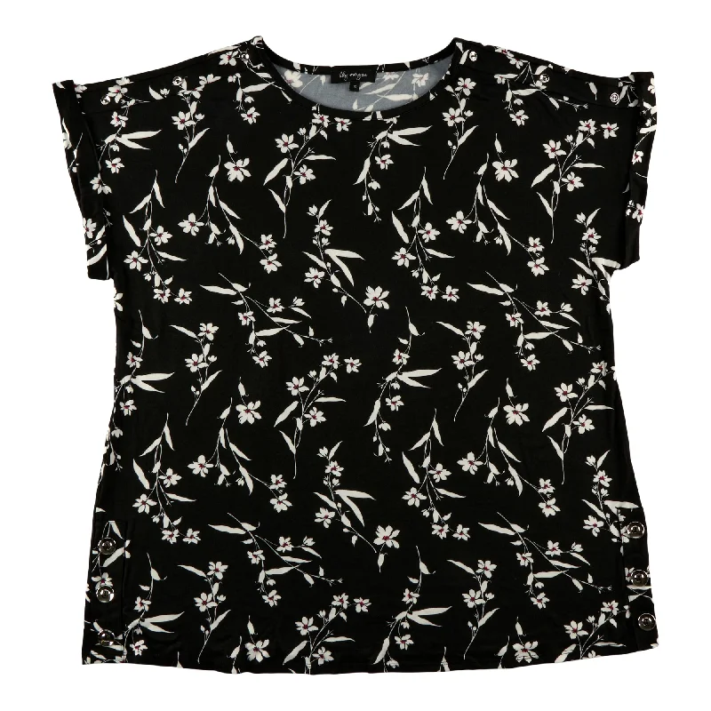 lily morgan Women's Plus Side Button Detail Blouse Playful Puff Blouse