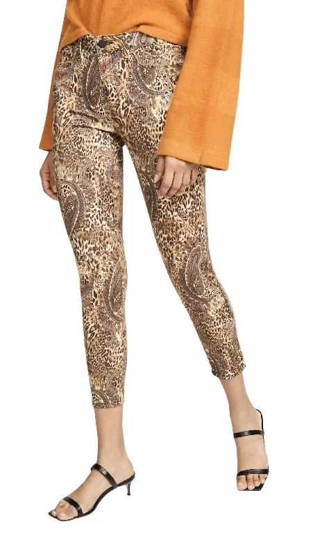 Margot Leopard Paisley Skinny Jeans In Bronze Valencia Trendy Plus Size Jeans