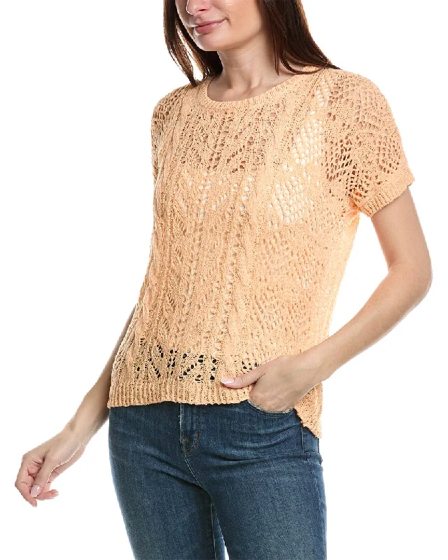 Bobeau Crochet Sweater Zippered Front Buttoned Front Snap Front