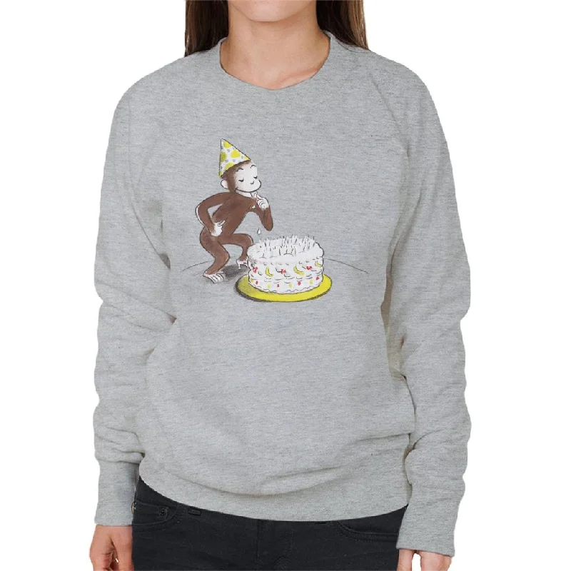 Curious George Eating Birthday Cake Women's Sweatshirt Cotton Hoodie Fleece Lining Warmth Curious George Eating Birthday Cake Women's Sweatshirt Cotton Hoodie Fleece Lining Warmth