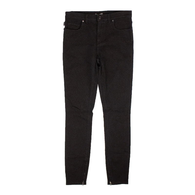 Black Classic Skinny Jeans Trendy Paperbag Waist Jeans