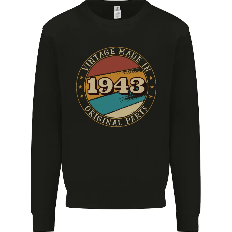 81st Birthday Vintage Made In 1943 Mens Sweatshirt Jumper Hoodie with Toggle Buttons Decorative Unique 81st Birthday Vintage Made In 1943 Mens Sweatshirt Jumper Hoodie with Toggle Buttons Decorative Unique