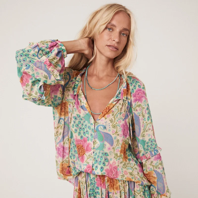 Bohème Blouse Ruched Sleeve Blouse