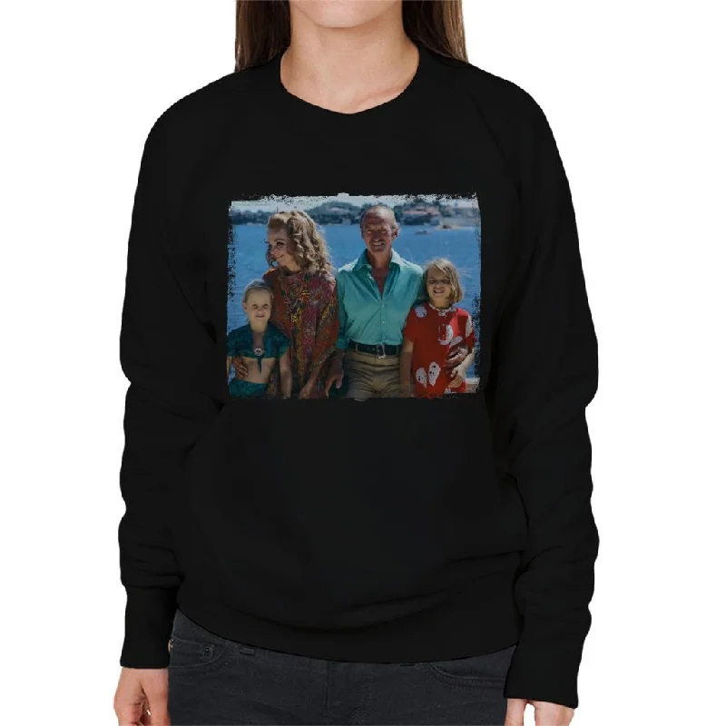 TV Times David Niven Family 1971 Women's Sweatshirt Hoodie with Rhinestones Sparkly Elegant TV Times David Niven Family 1971 Women's Sweatshirt Hoodie with Rhinestones Sparkly Elegant