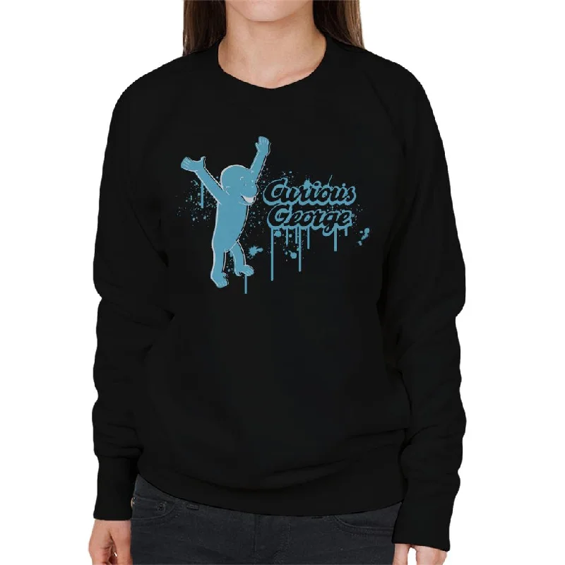 Curious George Paint Drip Logo Women's Sweatshirt Hoodie with Hem Ribbing Snug Secure Curious George Paint Drip Logo Women's Sweatshirt Hoodie with Hem Ribbing Snug Secure