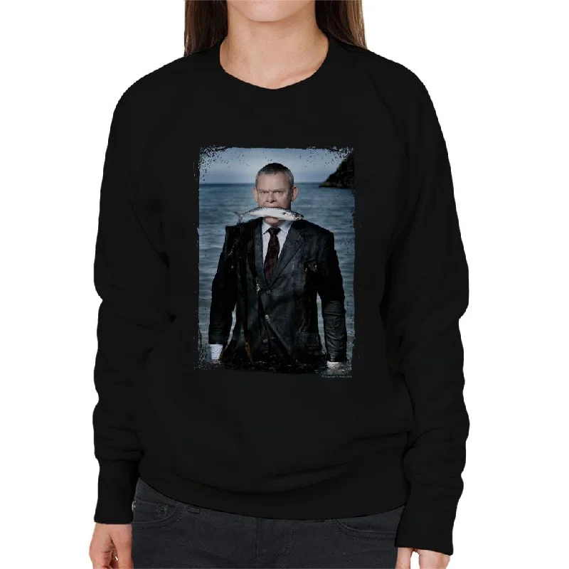 TV Times Martin Clunes Fish Doc Martin Women's Sweatshirt Hoodie with Ribbed Cuffs Snug Fit Comfort TV Times Martin Clunes Fish Doc Martin Women's Sweatshirt Hoodie with Ribbed Cuffs Snug Fit Comfort