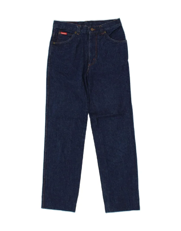 CARRERA Womens Straight Jeans IT 44 Medium W28 L28 Navy Blue Cotton Chic Rolled Cuff Denim Jeans CARRERA Womens Straight Jeans IT 44 Medium W28 L28 Navy Blue Cotton Chic Rolled Cuff Denim Jeans