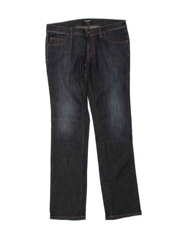 REFRIGIWEAR Womens Straight Jeans W33 L33 Navy Blue Comfortable Flare Leg Jeans