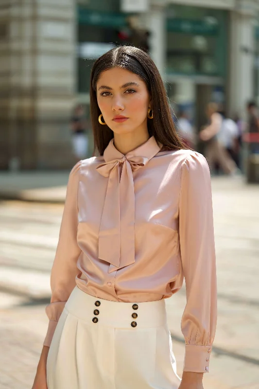 Chloe Silk Blouse Soft Knit Blouse
