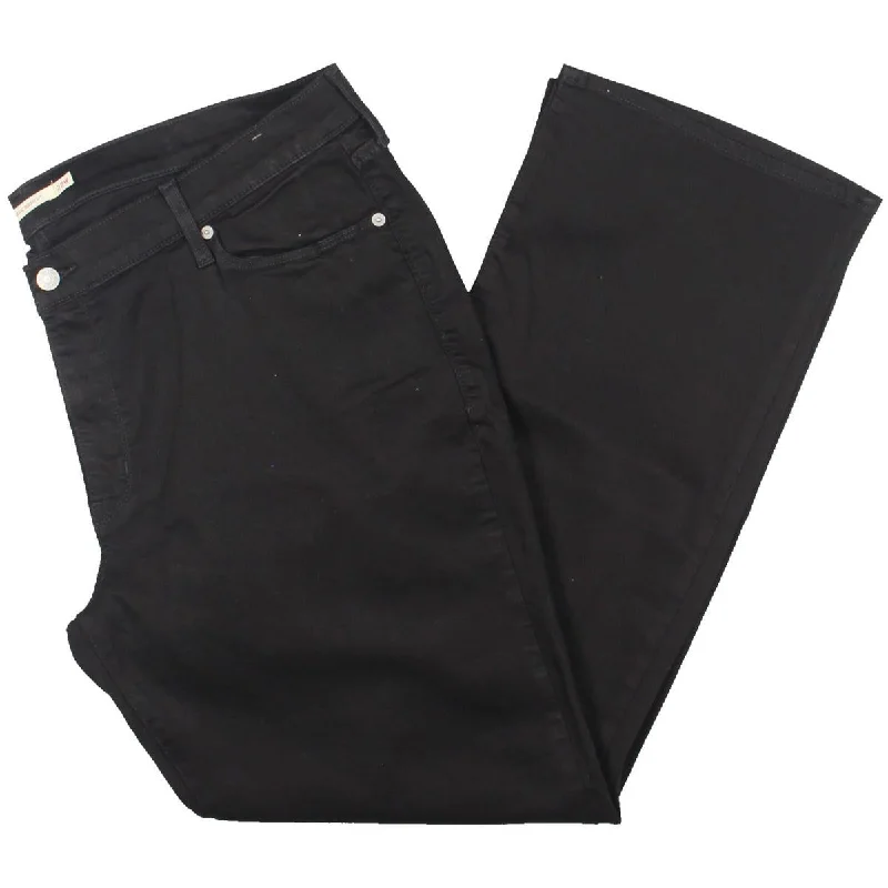 Plus Womens High Rise Stretch Bootcut Jeans Stylish Shredded Denim Jeans